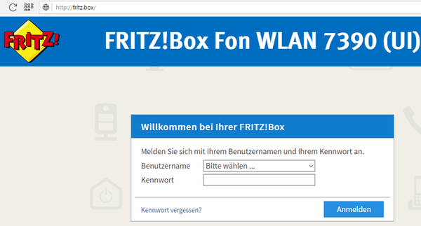 Fritzbox Anmeldung