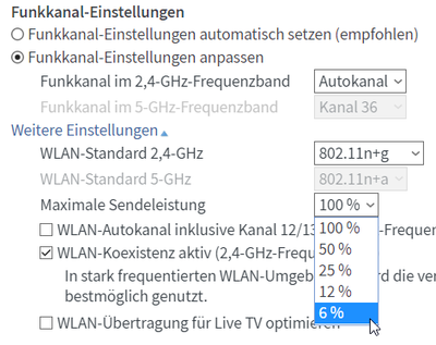 Fritzbox Sendeleistung C